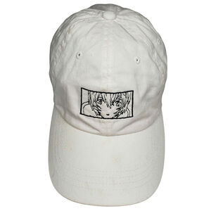 White Anime Girl Hat Unisex One Size Fits All Waifu Kawaii Manga